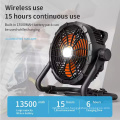 Solar Energy outdoor 12V DC portable two-in-one lighting industrial fan lamp LED mobile charging maintenance work fan